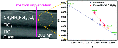 Graphical abstract: On the effect of atomic layer deposited Al2O3 on the environmental degradation of hybrid perovskite probed by positron annihilation spectroscopy