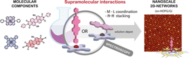 Graphical abstract: From molecules in solution to molecules on surfaces – using supramolecular dyads to form functional self-assembled networks on graphene