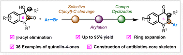 Graphical abstract: Ring expansion of 3-hydroxyoxindoles to 4-quinolones via palladium-catalyzed C–C(acyl) bond cleavage