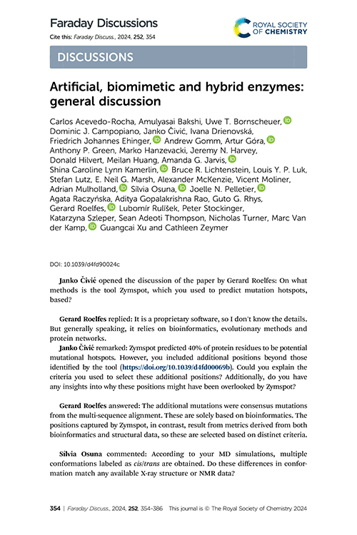 Artificial, biomimetic and hybrid enzymes: general discussion