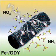 Graphical abstract: Single-atom Fe anchored graphdiyne for high-efficiency nitrate-to-ammonia conversion under ambient conditions