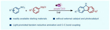 Graphical abstract: Synthesis of carbazoles: light-promoted tandem coupling of nitroarenes with Grignard reagents