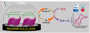 Graphical abstract: Surface-modified titanium carbide MXene as an effective platform for the immobilization of toluidine blue and H2O2 biomarker detection in biological samples