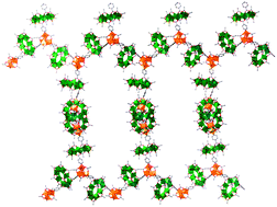 Graphical abstract: An extended framework of cages formed of pre-synthesised and functionalised heterometallic cages