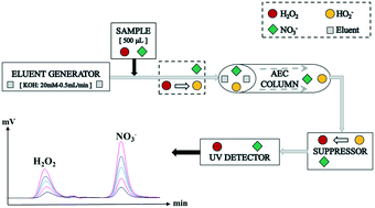 Graphical abstract: Detecting hydrogen peroxide reliably in water via ion chromatography: a method evaluation update and comparison in the presence of interfering components