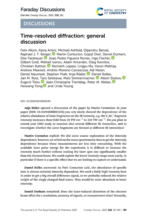 Time-resolved diffraction: general discussion