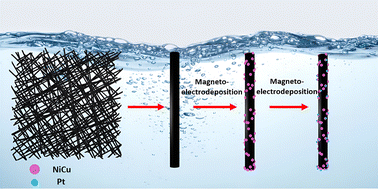 Graphical abstract: Homogenizing of Pt on NiCu films for enhanced HER activity by two-step magneto-electrodeposition