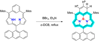Graphical abstract: Sub-m-benziporphyrin: a subcarbaporphyrinoid and its BIII complex with an unprecedented planar tridentate 14π-aromatic network