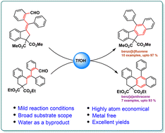 Graphical abstract: Access to functionalized benzo[b]fluorene/benzo[a]anthracene derivatives through TfOH-promoted tandem isomerization/cyclodehydration