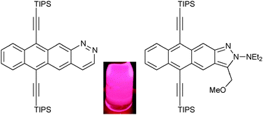 Graphical abstract: Diazaheterocycle analogues of tetracene: synthesis and properties of a naphtho-fused cinnoline and a naphtho-fused isoindazole