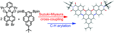 Graphical abstract: A cross-coupling-annulation cascade from peri-dibromonaphthalimide to pseudo-rylene bisimides