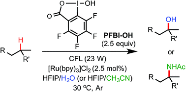 Graphical abstract: A unified photoredox-catalysis strategy for C(sp3)–H hydroxylation and amidation using hypervalent iodine