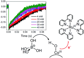 Graphical abstract: Proton coupled electron transfer from Co3O4 nanoparticles to photogenerated Ru(bpy)33+: base catalysis and buffer effect