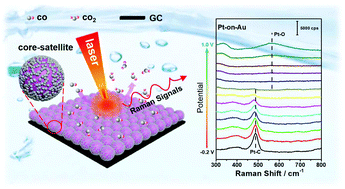 Graphical abstract: Unveiling the size effect of Pt-on-Au nanostructures on CO and methanol electrooxidation by in situ electrochemical SERS