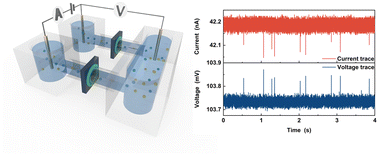 Graphical abstract: Detection of DNA translocations in a nanopore series circuit using a current clamp