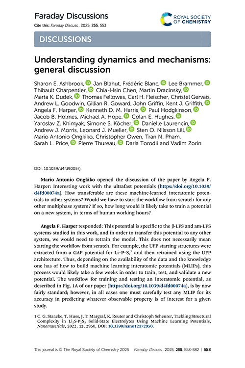 Understanding dynamics and mechanisms: general discussion