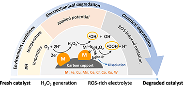 Graphical abstract: Catalyst durability in electrocatalytic H2O2 production: key factors and challenges
