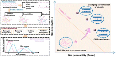 Graphical abstract: Next-generation carbon molecule sieve membranes derived from polyimides and polymers of intrinsic microporosity for key energy intensive gas separations and carbon capture