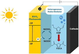 Graphical abstract: Heterogenous Ni(OH)2/NiOOH redox mediator on bismuth vanadate for photoelectrochemical oxidation of 5-hydroxymethylfurfural