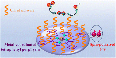 Graphical abstract: Induced chirality in metal porphyrin-based biomimetic catalysts promotes ORR activity by enabling spin-polarization effects