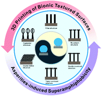 Graphical abstract: 3D printing of bioinspired textured surfaces with superamphiphobicity