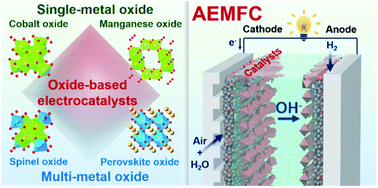 Graphical abstract: Oxide-based precious metal-free electrocatalysts for anion exchange membrane fuel cells: from material design to cell applications