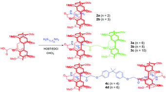 Graphical abstract: Self-locked dipillar[5]arene-based pseudo[1]rotaxanes and bispseudo[1]rotaxanes with different lengths of bridging chains