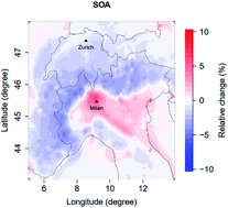 Graphical abstract: Modeling the effect of reduced traffic due to COVID-19 measures on air quality using a chemical transport model: impacts on the Po Valley and the Swiss Plateau regions