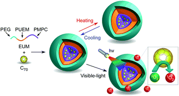 Graphical abstract: Preparation of a thermo-responsive drug carrier consisting of a biocompatible triblock copolymer and fullerene