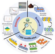 Graphical abstract: Recent advances in the detection and removal of heavy metal ions using functionalized layered double hydroxides: a review