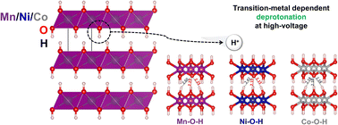 Graphical abstract: High-voltage deprotonation of layered-type materials as a newly identified cause of electrode degradation