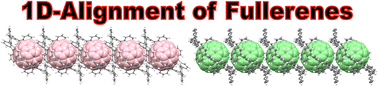 Graphical abstract: Complexation study of a 1,3-phenylene-bridged cyclic hexa-naphthalene with fullerenes C60 and C70 in solution and 1D-alignment of fullerenes in the crystals