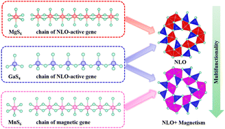 Graphical abstract: Effectively designing infrared nonlinear optical materials with magnetism, MMn6Ga6S16 (M = Ca, Sr, Ba, and Pb), aided by stable open frameworks