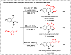 Graphical abstract: Divergent application of 5-amino-isoxazoles for the construction of nitrogen heterocycles via the hydride transfer strategy