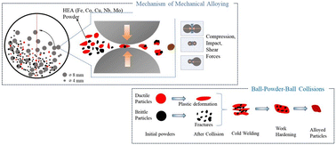 Graphical abstract: Evaluation of microstructure and phase formation in nanocrystalline FeCoCuNbMo high-entropy alloy synthesised by mechanical alloying