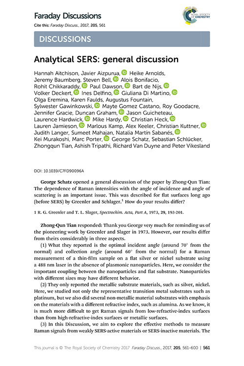 Analytical SERS: general discussion