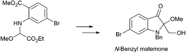 Graphical abstract: A facile approach to 2-alkoxyindolin-3-one and its application to the synthesis of N-benzyl matemone