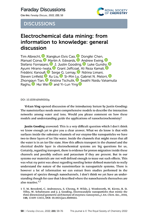 Electrochemical data mining: from information to knowledge: general discussion