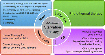 Graphical abstract: Cascade strategy for glucose oxidase-based synergistic cancer therapy using nanomaterials