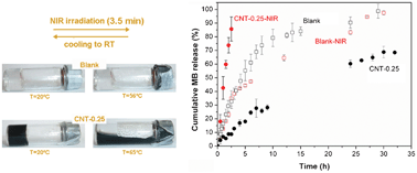 Graphical abstract: Photothermally enhanced drug release by κ-carrageenan hydrogels reinforced with multi-walled carbon nanotubes