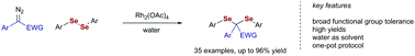 Graphical abstract: Rhodium catalysed synthesis of seleno-ketals via carbene transfer reactions of diazoesters