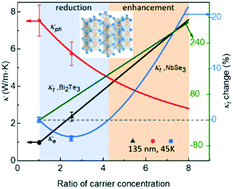 Graphical abstract: Net negative contributions of free electrons to the thermal conductivity of NbSe3 nanowires