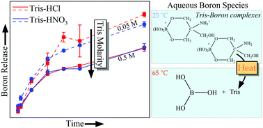 Graphical abstract: Dissolution kinetics of a sodium borosilicate glass in Tris buffer solutions: impact of Tris concentration and acid (HCl/HNO3) identity
