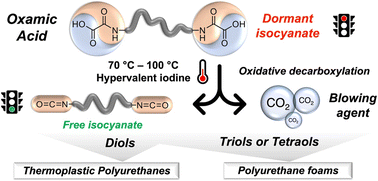 Graphical abstract: Synthesis of polyurethanes through the oxidative decarboxylation of oxamic acids: a new gateway toward self-blown foams