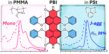 Graphical abstract: Perylene bisimide J-aggregates in a polymer matrix: controlling self-assembly and fluorescence properties