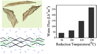 Graphical abstract: Controllable corrugation of chemically converted graphene sheets in water and potential application for nanofiltration