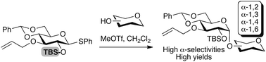 Graphical abstract: Silyl-assisted 1,2-cis-α-glucosylation for the synthesis of a triglucoside moiety in high-mannose-type oligosaccharides