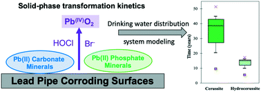 Graphical abstract: Effects of residual disinfectants on the redox speciation of lead(ii)/(iv) minerals in drinking water distribution systems