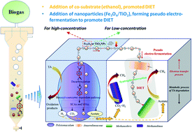 Graphical abstract: Improved anaerobic degradation of purified terephthalic acid wastewater by adding nanoparticles or co-substrates to facilitate the electron transfer process