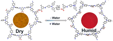 Graphical abstract: An intrinsically zwitter-ionic COF: a carboxylic acid and pseudo-tetrahedral sp3 nitrogen functionalized covalent organic framework with potential for humidity sensing